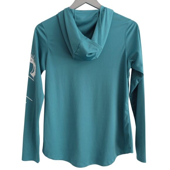 Columbia Hoodie Womens S Blue PFG Shirt Long Sleeves Omni-Shade Stretch Sun - Picture 4 of 6